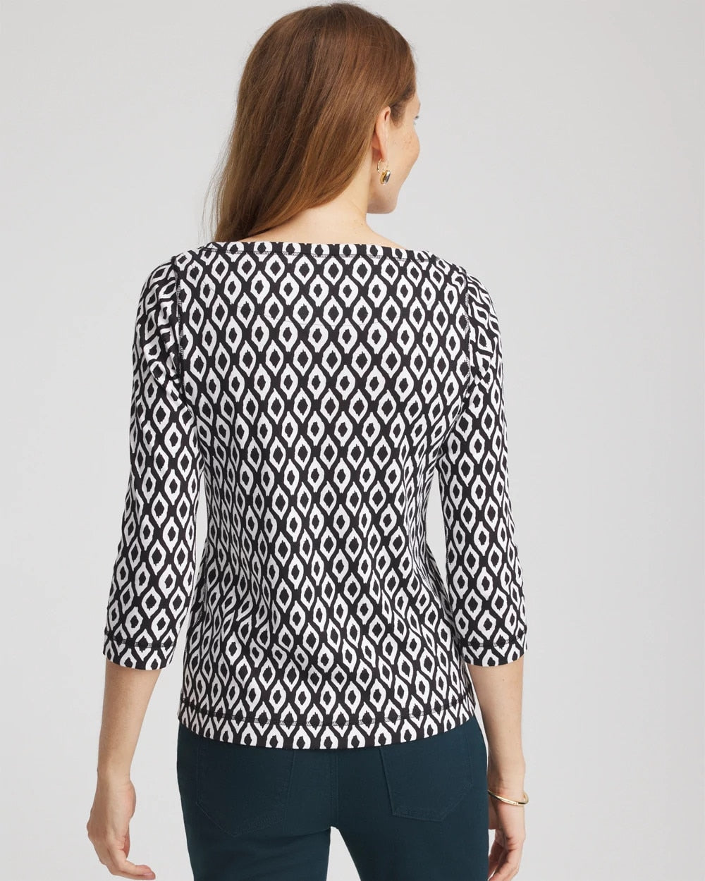 Pima 3/4 Sleeve Tee Black - Chico's