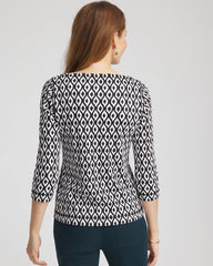 Pima 3/4 Sleeve Tee Black - Chico's