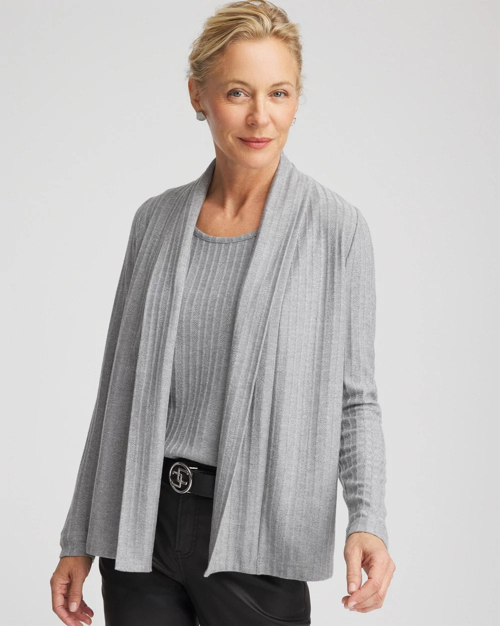 Cozy Cardigan Fog Heather Gray - Chico's
