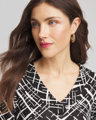 Printed Pima 3/4 Sleeve Tee Black - Chico's