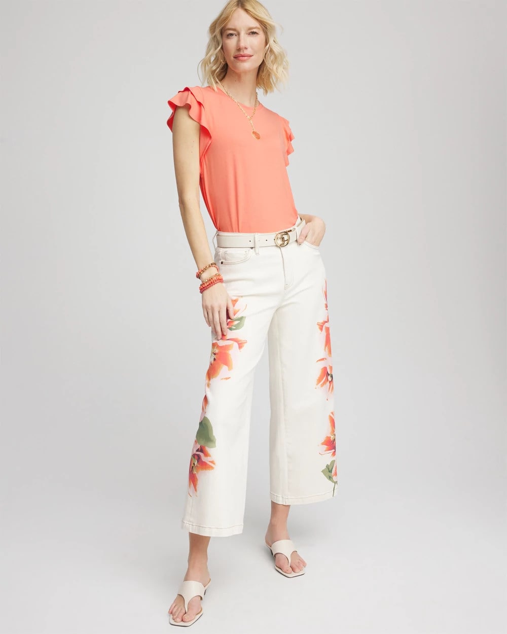 Touch of Cool™ Flutter Sleeve Tee Sunset Peach - Chico's