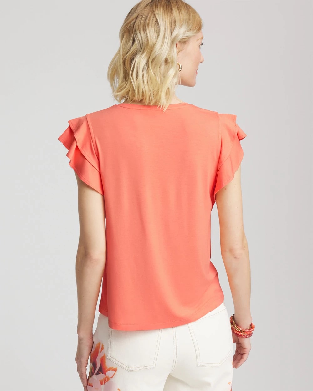 Touch of Cool™ Flutter Sleeve Tee Sunset Peach - Chico's