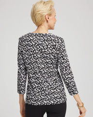 Pima Crewneck Button Tee Black - Chico's