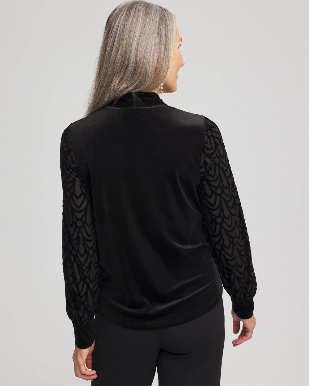 Art Deco Velvet Burnout Top Black - Chico's