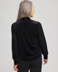Art Deco Velvet Burnout Top Black - Chico's