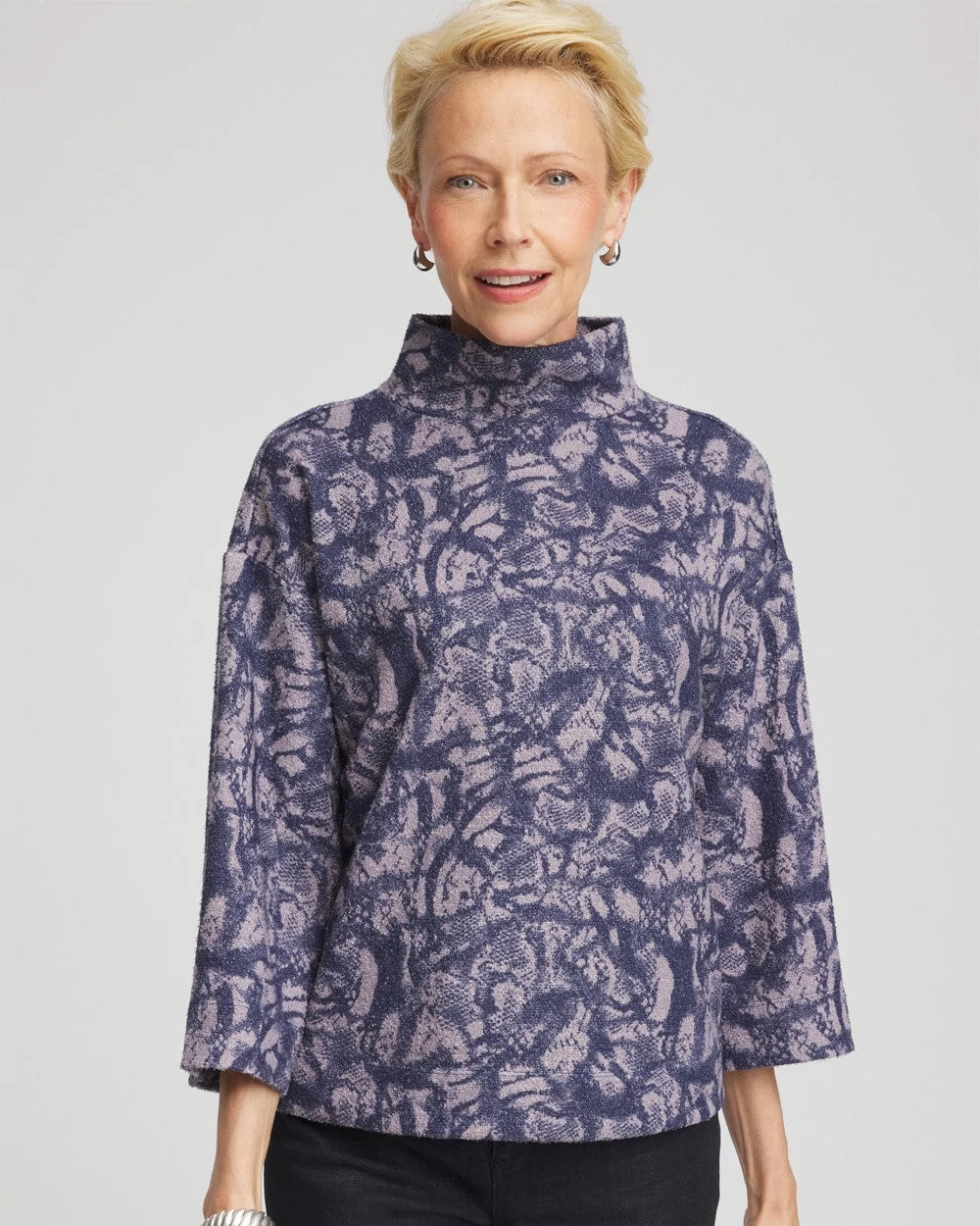 Animal Cozy Turtleneck Indigo Sky - Chico's