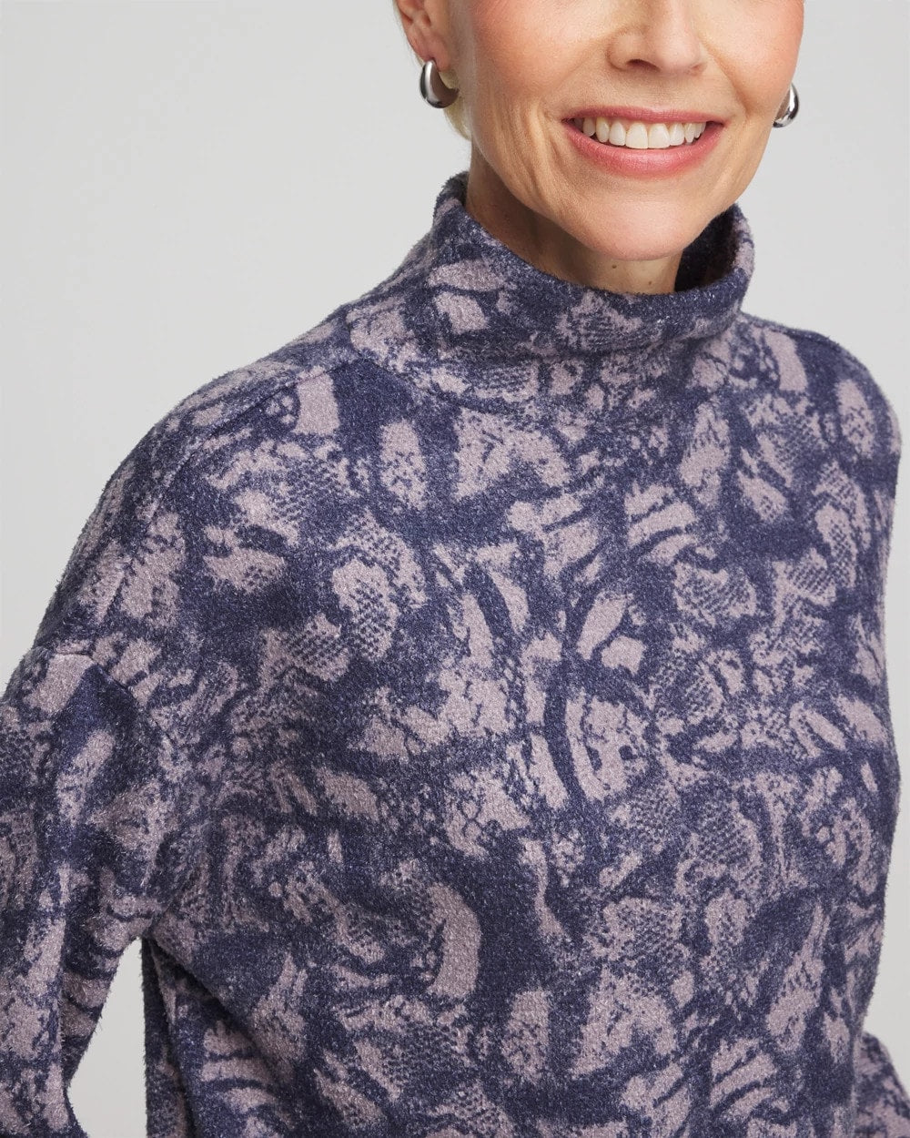 Animal Cozy Turtleneck Indigo Sky - Chico's