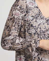 Bloom Crinkle Bodre Top Graphite Gray - Chico's