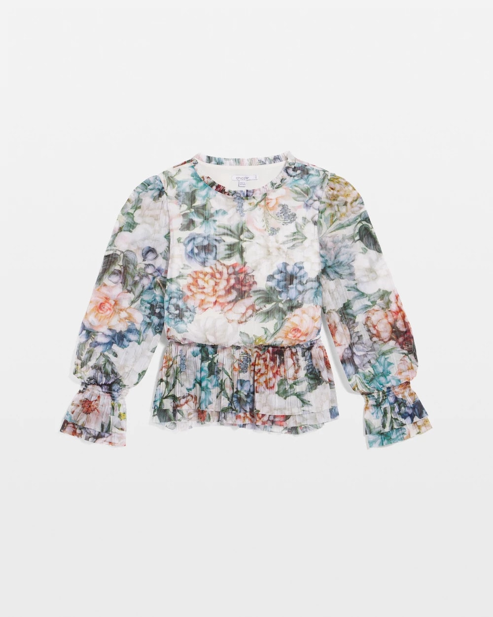Rose Print Crinkle Top Ecru - Chico's