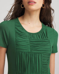 Jersey Knit Ruched Front Tee Palm Leaf - Chico's