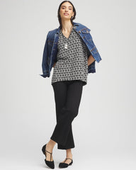 Graphic Slub V-Neck Tee Black - Chico's