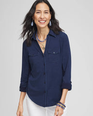 Collared Henley Top Riviera Authentic - Chico's