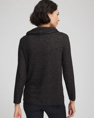 Lace Hem Cowlneck Top Black - Chico's