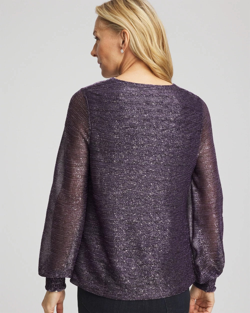 Foiled Bodre Top Purple Elixir - Chico's