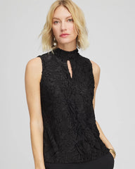 Burnout Mockneck Tank Black - Chico's