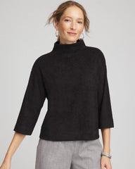 Jacquard Cozy Turtleneck Black - Chico's