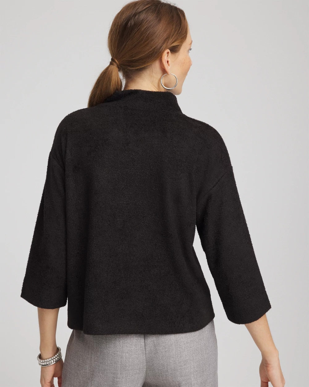 Jacquard Cozy Turtleneck Black - Chico's