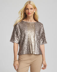 Art Deco Dolman Sequins Tee Gold - Chico's