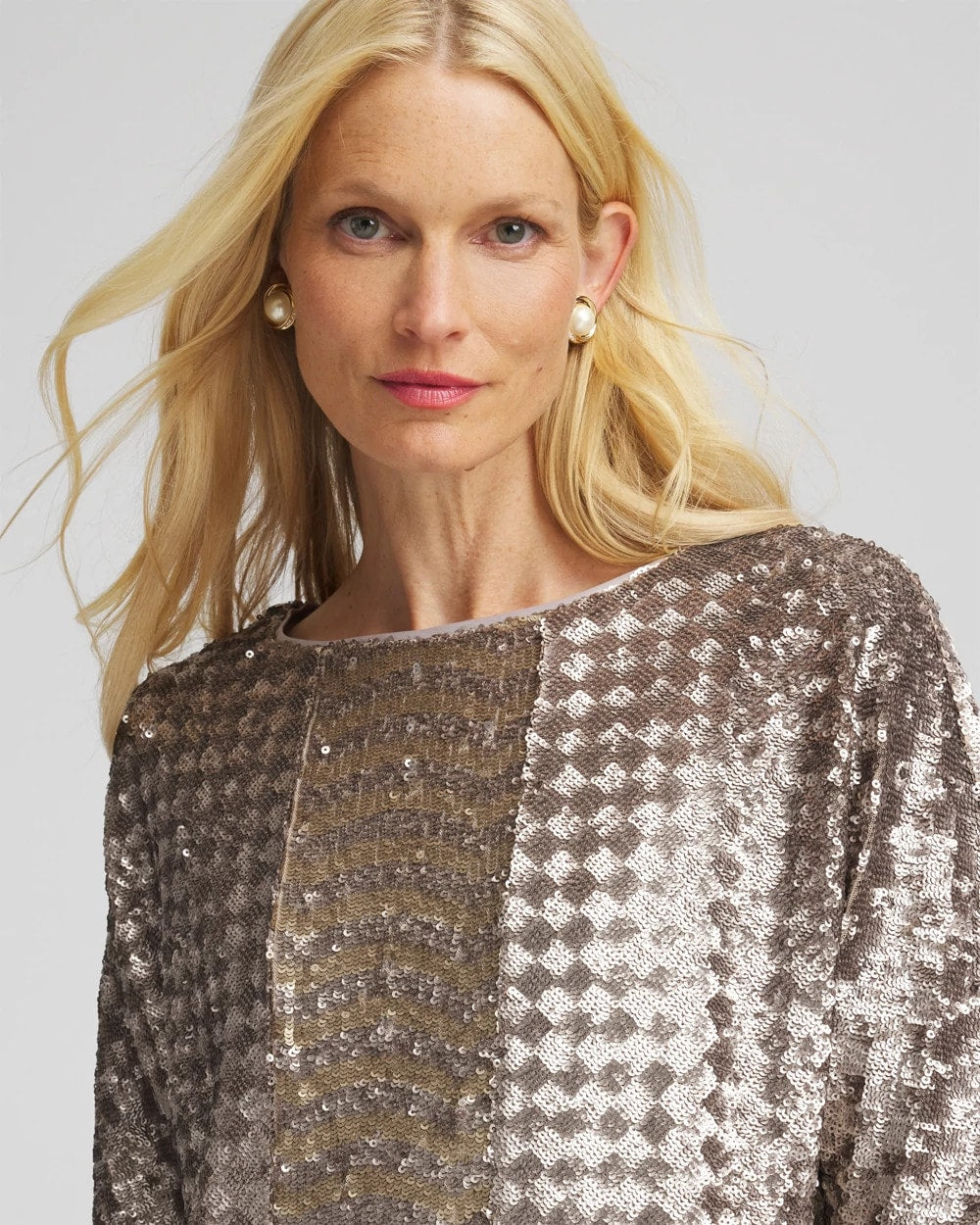 Art Deco Dolman Sequins Tee Gold - Chico's