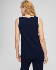 Travelers™ Tipped Sweater Shell Tank Travelers India Ink - Chico's