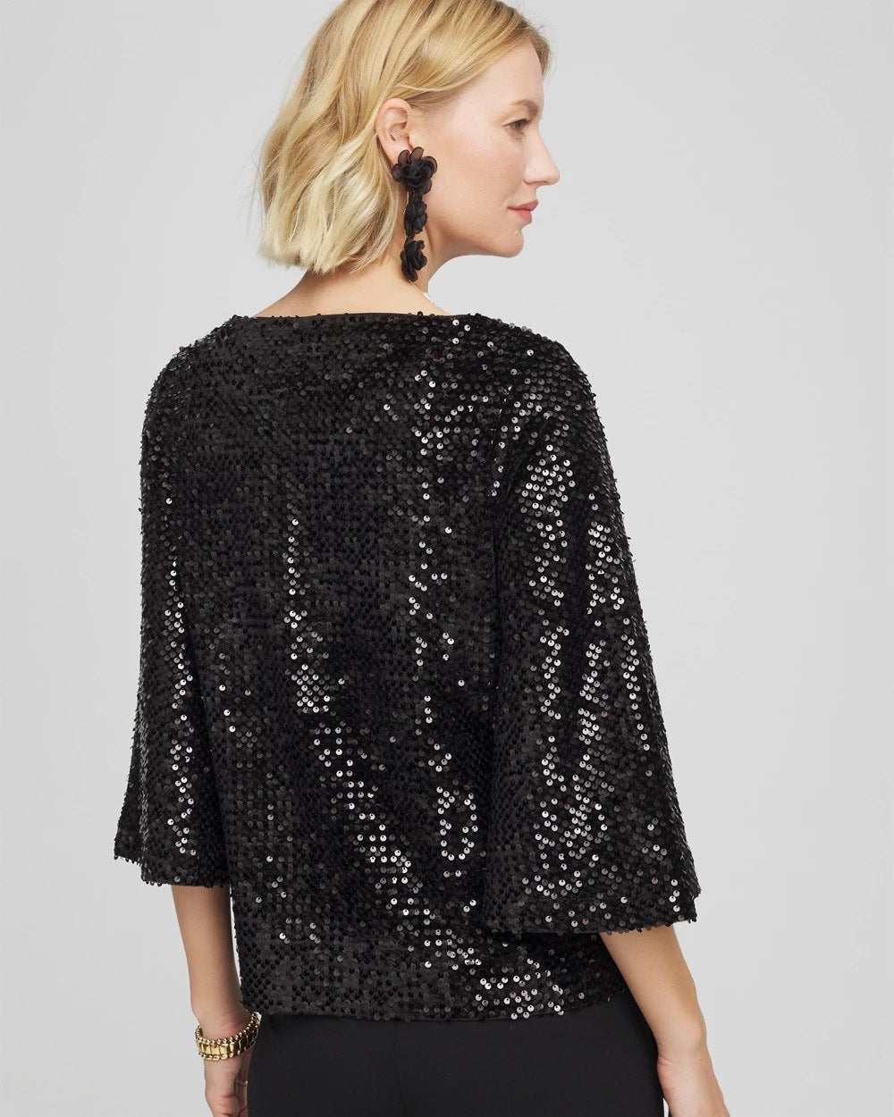 Sparkling Sequin Party Tee Black - Chico's