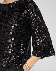 Sparkling Sequin Party Tee Black - Chico's