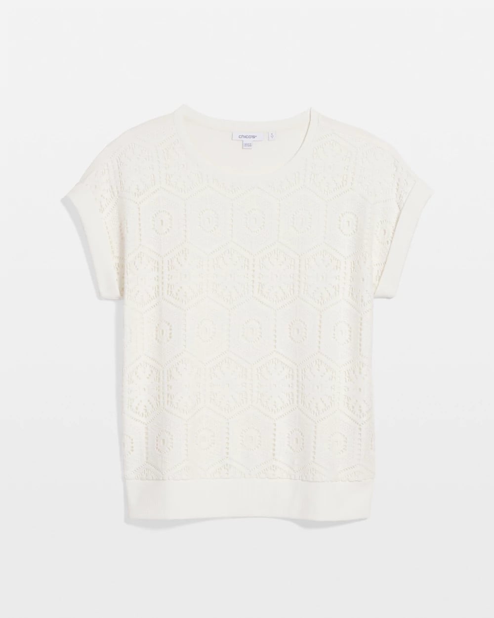 Crocheted Cotton-Blend Shirt Ecru - Chico's