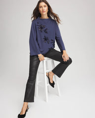 Embellished Structured Top Indigo Sky - Chico's