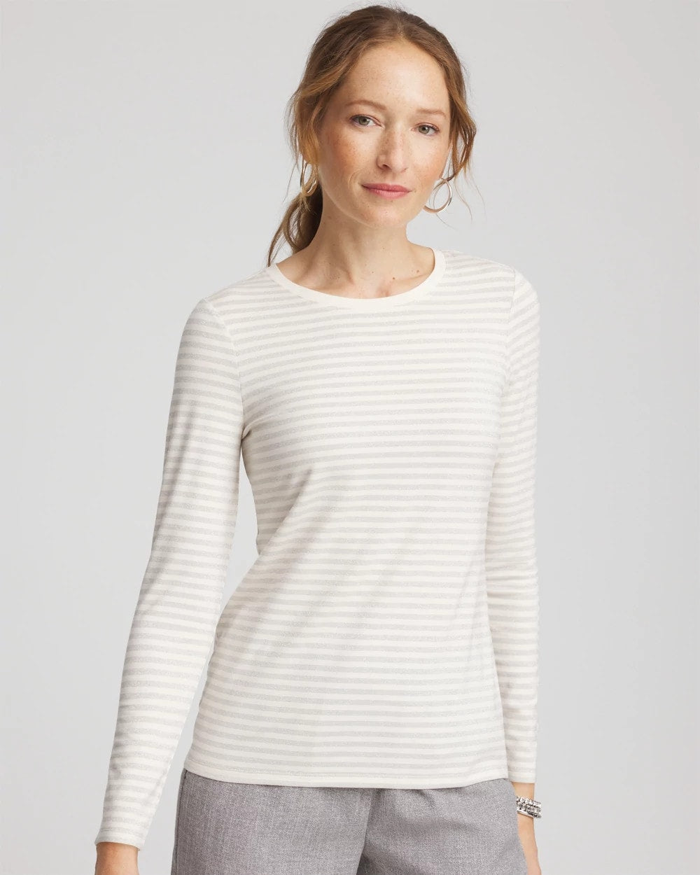 Metallic Layering Tee English Cream - Chico's