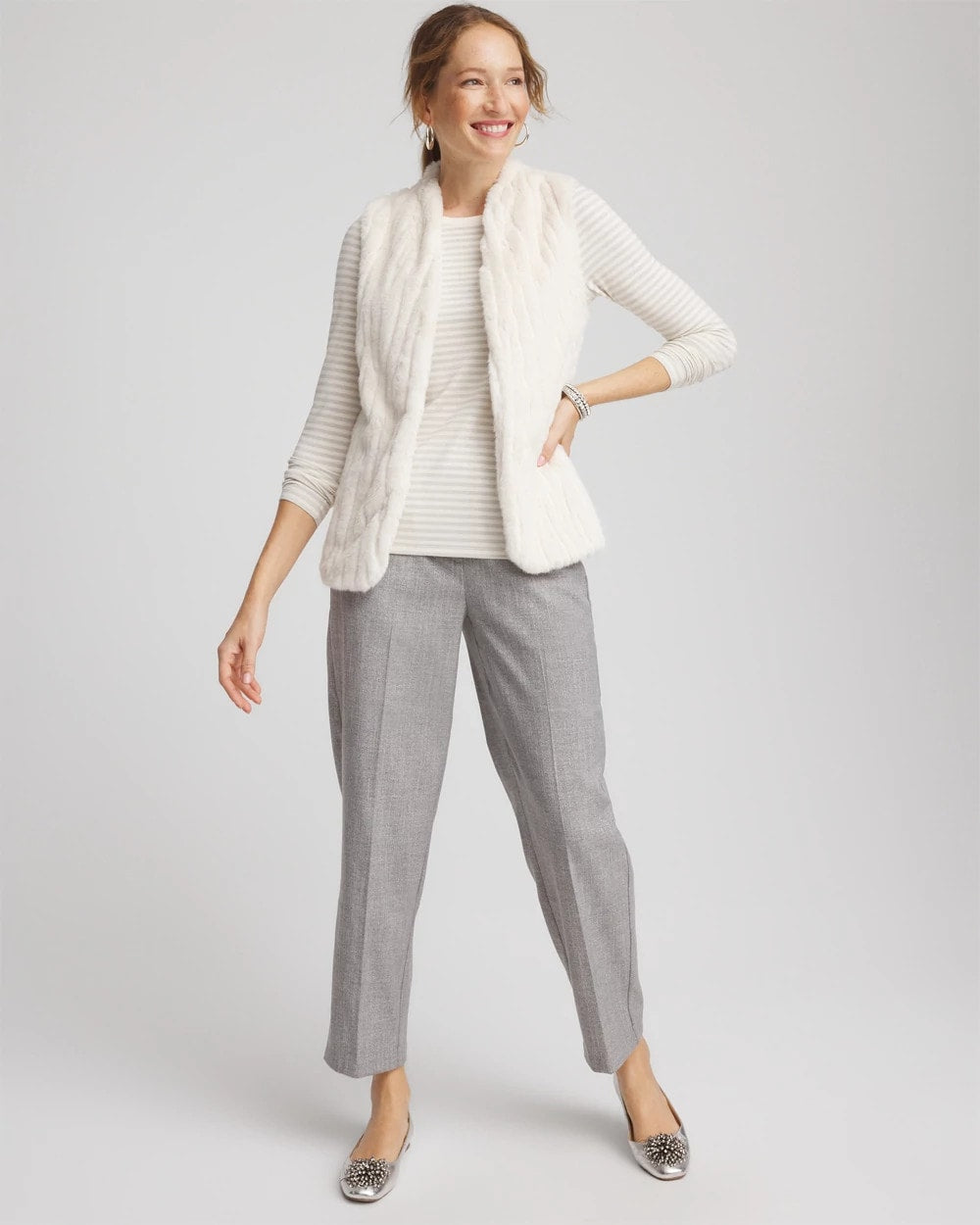 Metallic Layering Tee English Cream - Chico's