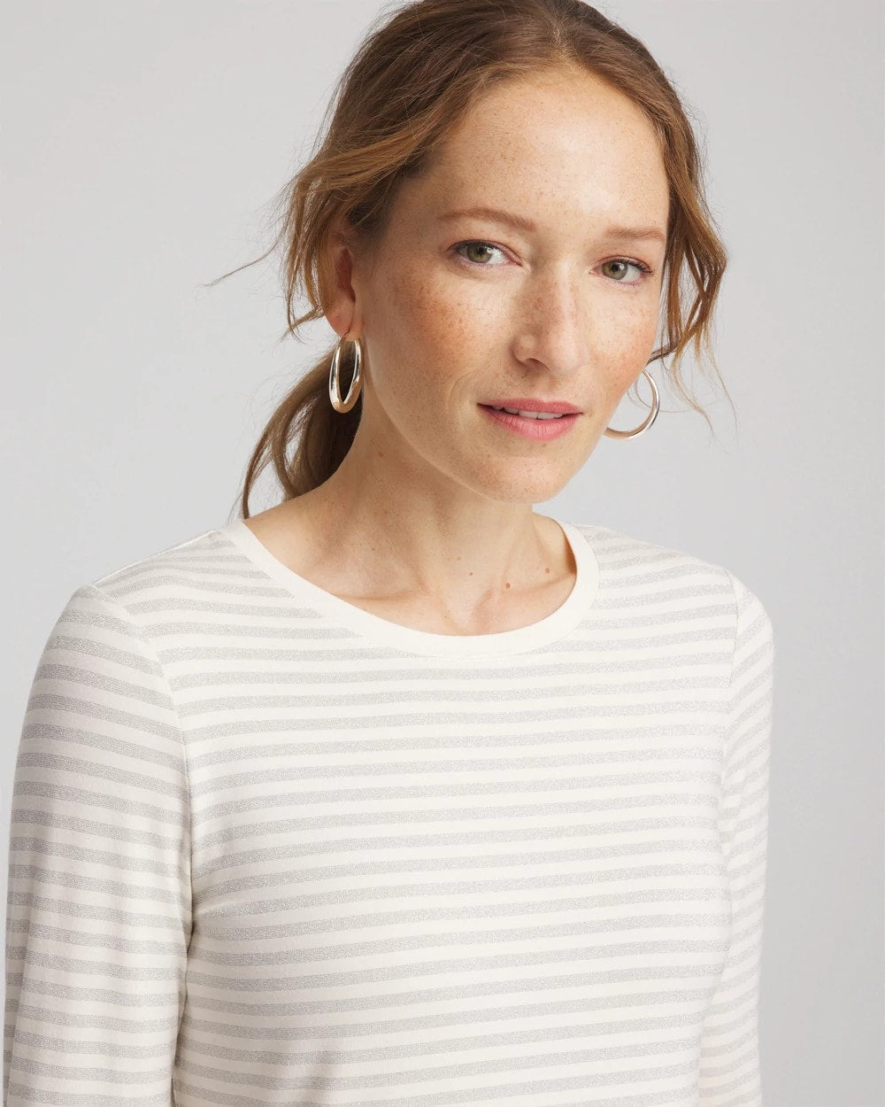 Metallic Layering Tee English Cream - Chico's