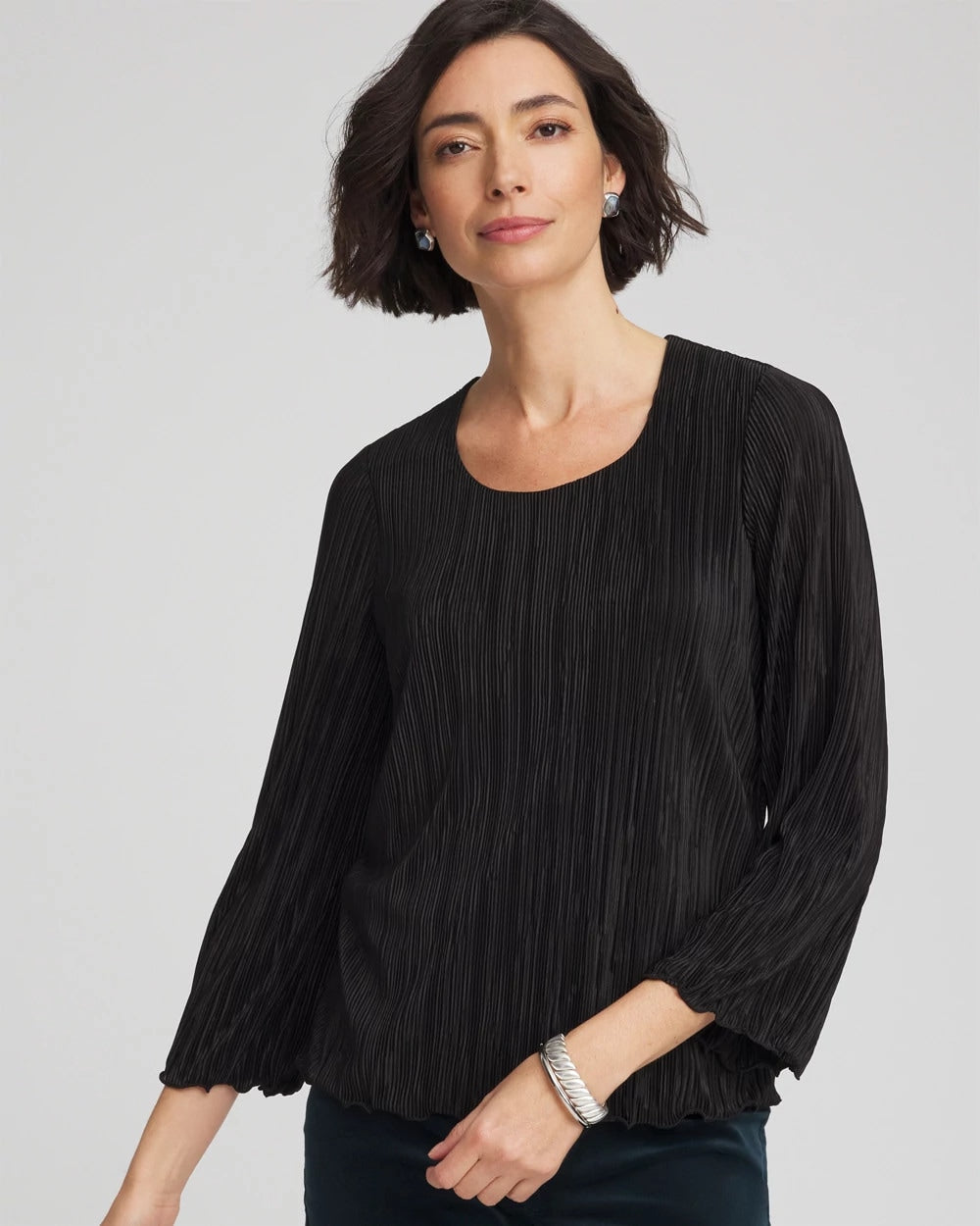 Bodre Flare Sleeve Top Black - Chico's
