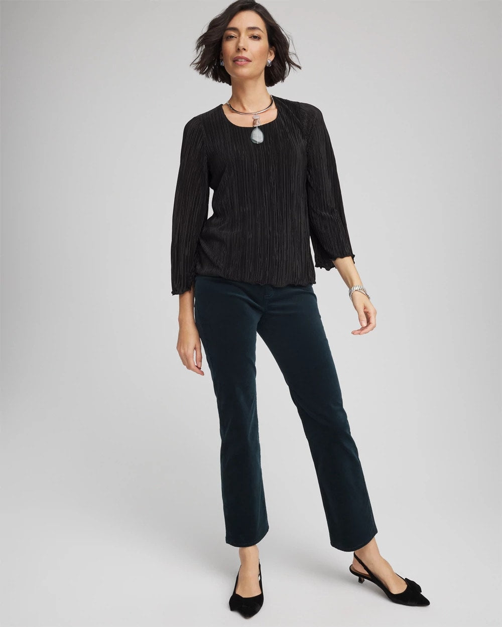 Bodre Flare Sleeve Top Black - Chico's