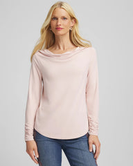 Cowlneck Long-Sleeved Tee Rose Smoke - Chico's