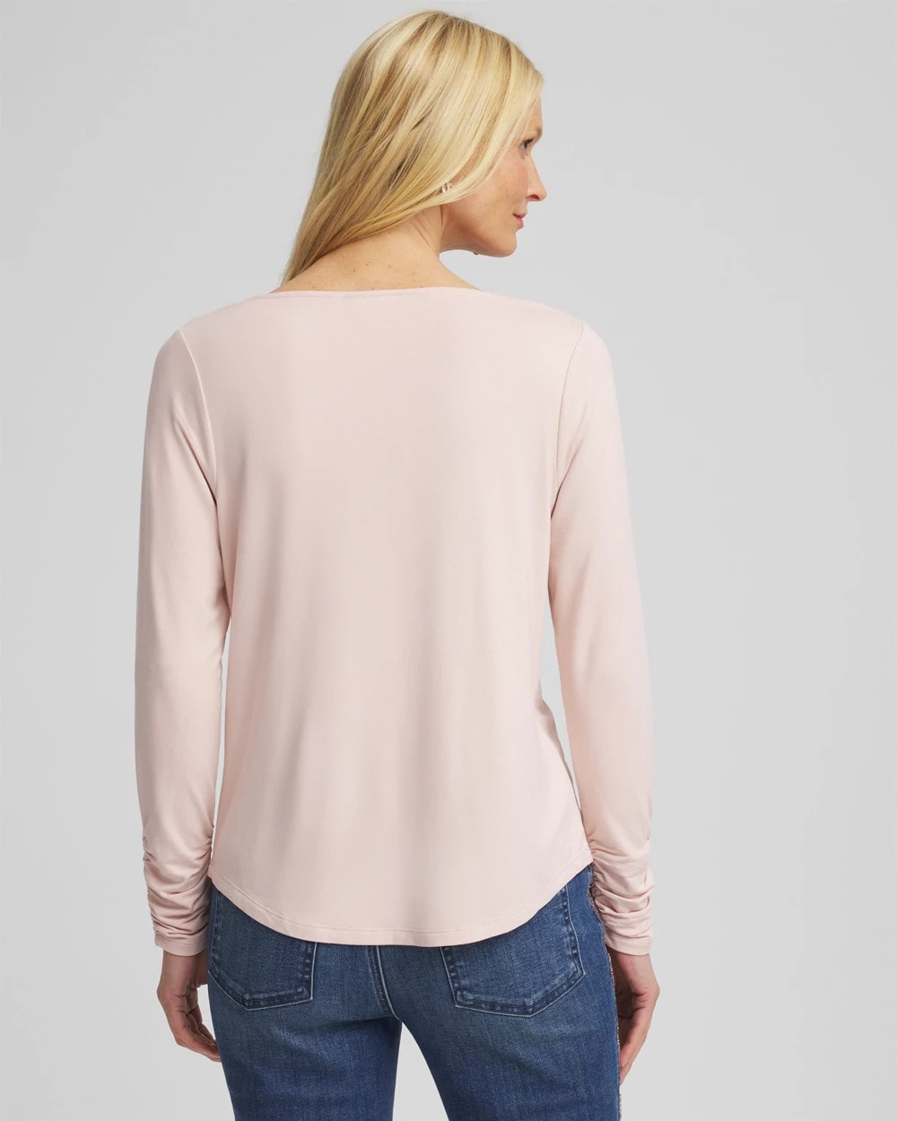 Cowlneck Long-Sleeved Tee Rose Smoke - Chico's