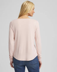 Cowlneck Long-Sleeved Tee Rose Smoke - Chico's