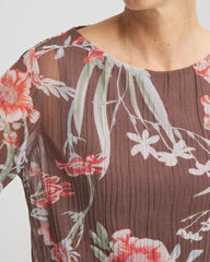 Textured Banded-Hem Top Dried Mushroom - Chico's