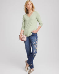 Touch of Cool™ V-Neck Layering Tee Sage Meadow - Chico's