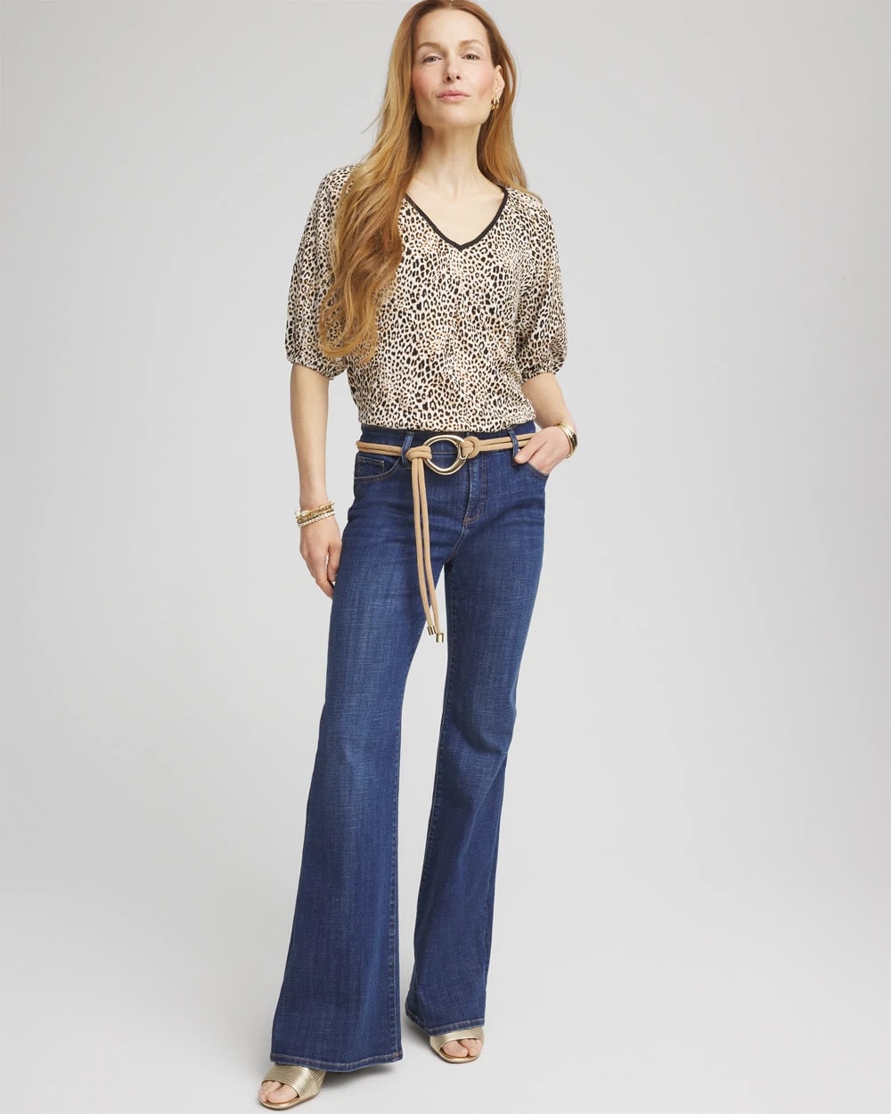 Leopard Braided Linen Top Ecru - Chico's