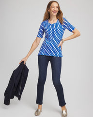Printed Slub Short Sleeve Tee Azure - Chico's