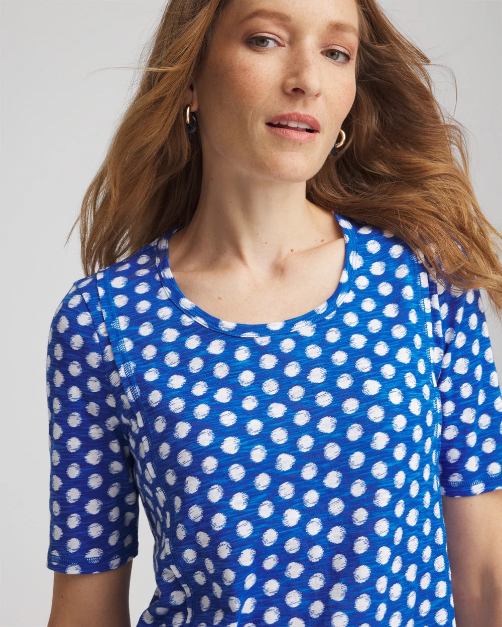 Printed Slub Short Sleeve Tee Azure - Chico's