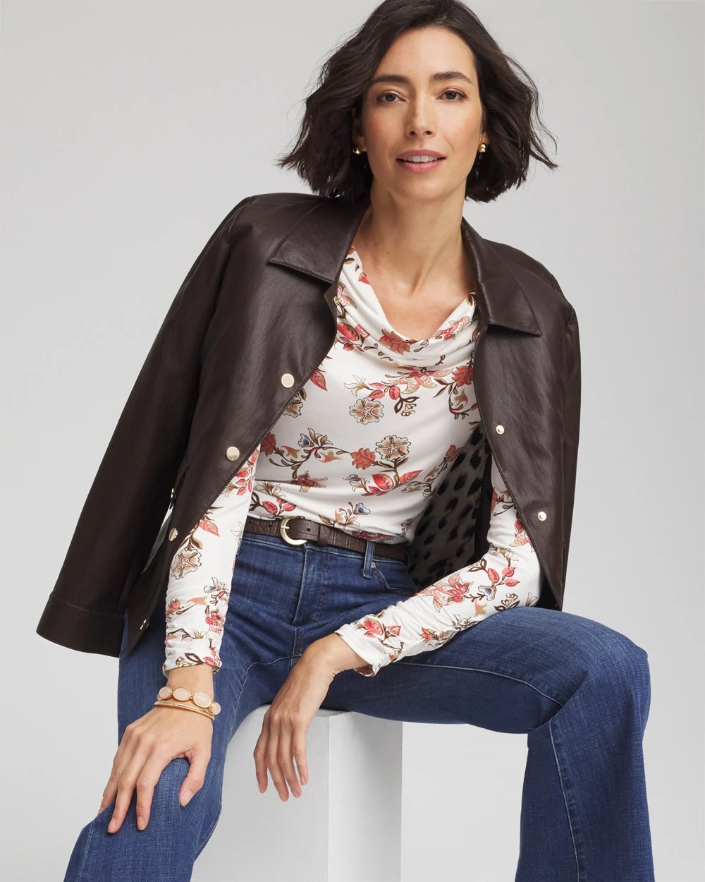 Touch of Cool™ Long-Sleeved Cowlneck Tee Ecru - Chico's
