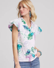 Notch Neck Cap Sleeve Tee Gentle Lavender - Chico's