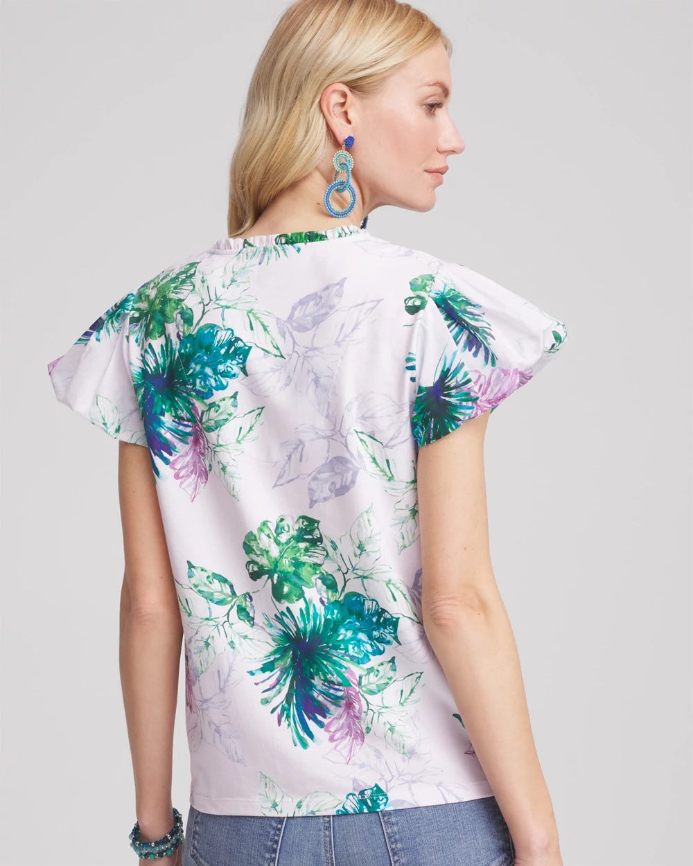 Notch Neck Cap Sleeve Tee Gentle Lavender - Chico's