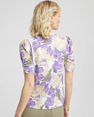 Floral Slub Henley Tee Alabaster - Chico's