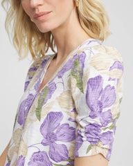 Floral Slub Henley Tee Alabaster - Chico's