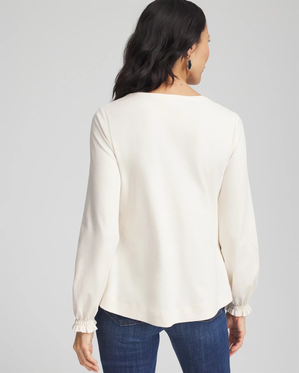 Embellished Long-sleeve Top English Cream - Chico's