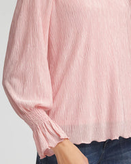 Crinkle Bodre Voop Neck Top Blushed - Chico's