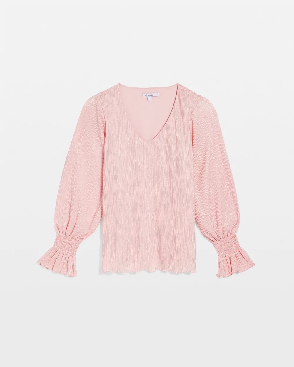Crinkle Bodre Voop Neck Top Blushed - Chico's