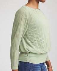 Touch of Cool™ Textured Banded-Hem Top Sage Meadow - Chico's